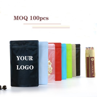 Custom Logo Stand Up Cooked Pouches With Zipper Reaseable Plastic Package Bags For Food Packaging